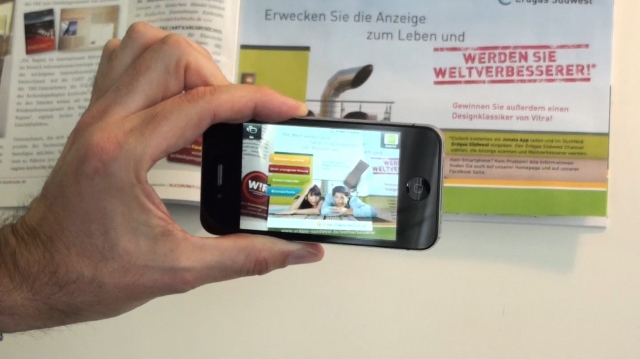 Handy News @ Handy-Info-123.de |  „Werden Sie Weltverbesserer“: Mit einer App knnen Leser die Printanzeige von  Erdgas Sdwest scannen und an der Verlosung eines „Wiggle Side Chair“ teilnehmen.