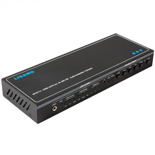  Ligawo  6518774 HDMI 3x1 4K + De-/ Embedder SPDIF Cinch ARC EDID PIP 