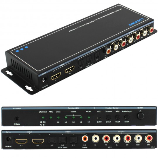  Ligawo  6518775 Audio & HDMI ARC Extractor/ Decoder zu analog 2.0/5.1 