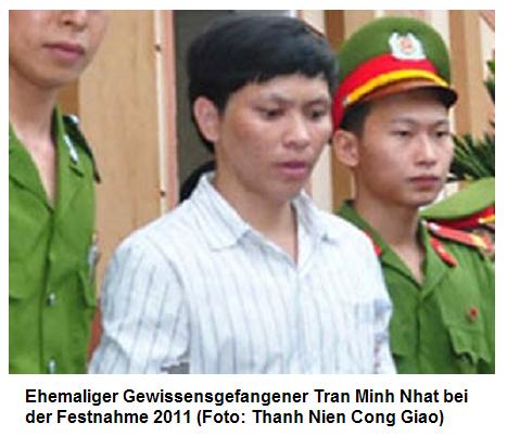 Ehemaliger Gewissensgefangener Tran Minh Nhat bei der Festnahme 2011 (Foto: Thanh Nien Cong Giao)
