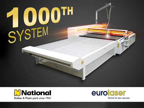 Feierlaune bei eurolaser  1.000tes verkauftes Groformat-Lasersystem