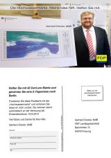 Deutsche-Politik-News.de | Foto: Spende ber Sondermarke: FDP-MdB Gerhard Drexler hat 100.000-Postkarten-Aktion initiiert. F: DAVIDS.