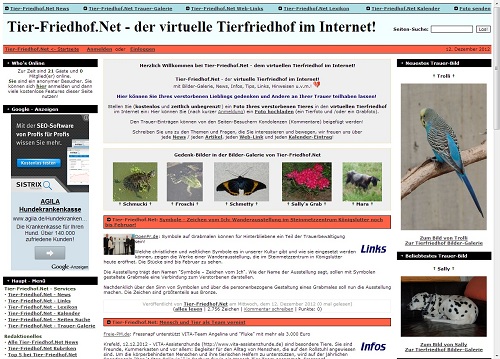 Landwirtschaft News & Agrarwirtschaft News @ Agrar-Center.de | Foto: Tier-Friedhof.Net Screenshot.